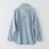 Women Jacket Spring Leisure Washed-out Denim Jacket Coat
