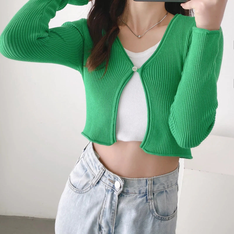 Women Sweater Knitwear Cardigan Women Spring Short Slim Fit Sweater