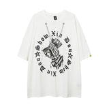 Men T Shirt Vintage Printed Oversize Short Sleeve T-shirt