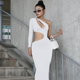 Women Dresses Fall Sexy Hollow Long-Sleeved Dress