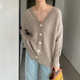 Women Cardigan Sweater V-neck Long Sleeve Cardigan 8t3122