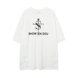 Men T Shirt Vintage Cross Washed and Worn Short Sleeve T-shirt