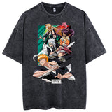 Summer, Reaper anime hero print wash water do old cotton style T-shirt