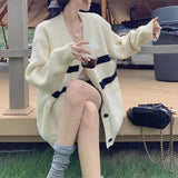 Women Knitwear Fall/Winter V-neck Sweater Coat Loose Knitted Cardigan