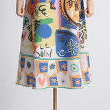 Women Dresses Summer Square Collar Sling Dress Graffiti Printing Long Dress (Qymy0409)