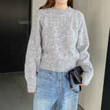 Women Winter Knitted Sweater Thick Sweater Fall/Winter Loose-Fitting Long Sleeve Sweater 6t3539