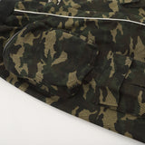 Women Long Skirt Camouflage Workwear Midi Skirt Multi-Pocket Multi-Button Zipper Skirt