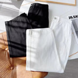 Women Sweatpants Loose Wide-Leg Straight Pants White Casual Pants