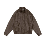 Unisex Hoodie Autumn Vintage Leather Jacket