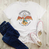 Wanderlust Letter Print T Shirt Hiking Wilderness Graphic