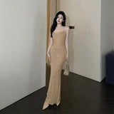 Women Dresses Mesh Camisole Dress Autumn and Winter Slim Fit Skirt