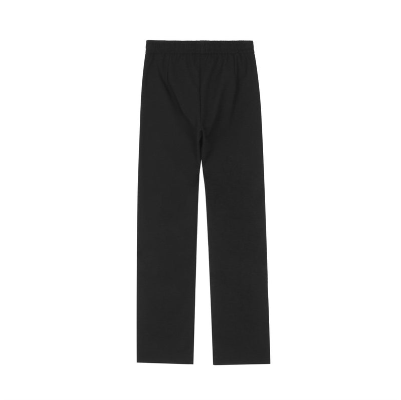 Men Sweatpants Zipper Slit Trousers Casual Pants Pure Color Elastic Waist Trousers Baggy Straight Trousers