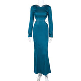 Women Dresses Spring Sexy Backless Slim Fit Long Sleeve Dress