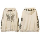 Men Hoodie Butterfly Print Hooded Cardigan Sweater