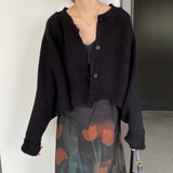 Women Cardigan Sweater Autumn Cardigan Top Knitted Cropped Coat Top 8t3108