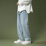 Men Jeans Straight Loose Summer Boys Casual Trousers