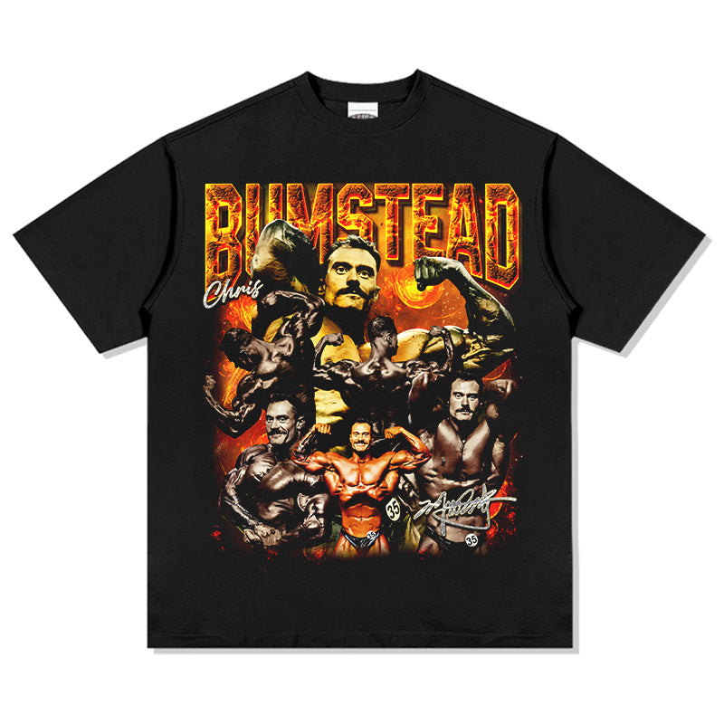 Men's Vintage Boxer T-Shirt Vintage Chris Bumstead Printed Short Sleeve Cotton Men's T-Shirt