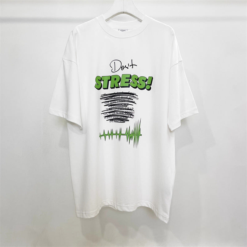 Vetements T Shirts VTM Color Stress Slogan Loose Short Sleeve T-shirt