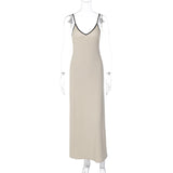 Women Dresses Summer Sexy V-neck Backless Sling Dress