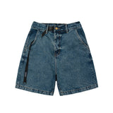 Men Shorts Vintage Casual Denim Shorts Straight Cargo Shorts Men