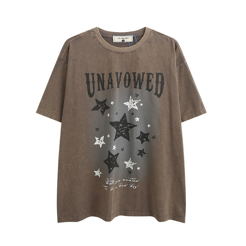 Men T Shirt Hip Hop Letters Graffiti Short Sleeve T-shirt