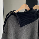 Women Winter Knitted Sweater Autumn Sweater Long Sleeve Zipper Sweater R8922