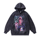 Men Hoodie Cartoon Print Oversize Couple Hooded Sweater