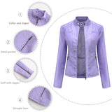 Red Leather Jacket Autumn and Winter Leisure Leather Motorcycle Jacket