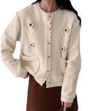 Women Knitted Cardigan Spring and Autumn Knitted Cardigan Top