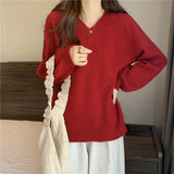 Women Knitted Pullover Autumn and Winter Loose Knitwear Top