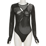Women Jumpsuit Spring and Summer Mesh Tight Jumpsuit