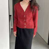 Women Cardigan Sweater Cardigan Coat Wool Button Coat Spring Y950