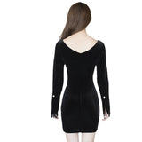 Women Maxi Dress Autumn and Winter Velvet Flared Hip Lace Long Sleeve Slim Fit Dress