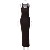 Women Dresses Summer Sexy U Collar Slim Fit Vest Dress