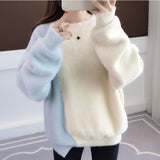 Women Knitted Pullover Autumn and Winter Waterproof Marten Sweater Loose Top