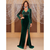 Prom Dresses Evening Dress Shiny Sequins Side Slit