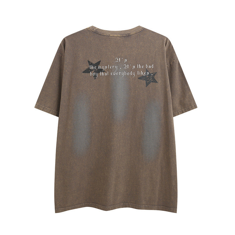 Men T Shirt Hip Hop Letters Graffiti Short Sleeve T-shirt