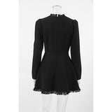Women Dress Lace Dress Spring round Neck A- line Skirt