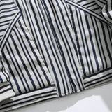 Unisex Winter Cotton Coat Vertical Stripes Collarless Cotton-Padded Clothes Retro Loose Cotton Coat