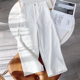 Women Sweatpants Loose Wide-Leg Straight Pants White Casual Pants