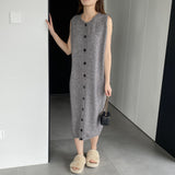 Women Knitted Two-Piece Set Knitted Cardigan Vest Skirt Two-Piece Set A3120
