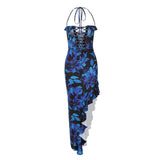 Women Dresses Spring Sexy Hollow Backless Lace-up Dress