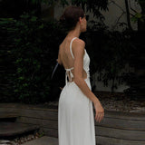 Women Dresses Knitted Square Collar Sling Dress