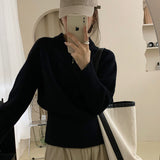 Women Knitted Pullover Vintage Autumn and Winter Loose Knitwear