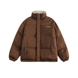 Unisex Winter Cotton Coat Vintage Double-Sided Wear Loose and Warm Pocket Cashmere Cotton-Padded Coat