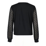 Women Knitted Sweater Autumn Black Long-Sleeved Knitted Top