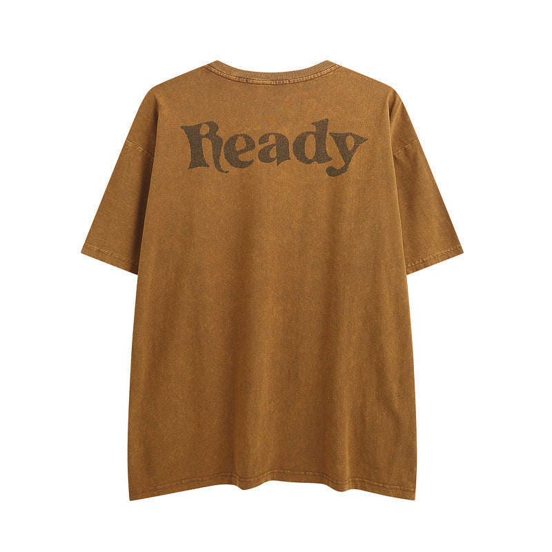 Men T Shirt Vintage Angel Graffiti Couple Short Sleeve T-shirt
