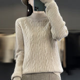 Women Knitted Pullover Turtleneck Sweater Autumn and Winter Long Sleeve Sweater Top