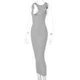 Women Dresses Sexy Dress Summer Sexy U Collar Sleeveless Slim Fit Skirt