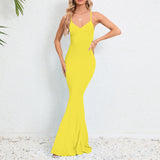 Women Date Dress Summer Sexy Slim Strap Fishtail Skirt